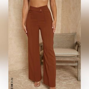 Overlap wait seam front pants